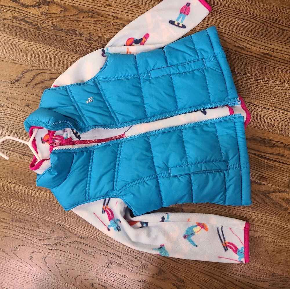 Athletic works fleece sweater and old navy puffer vest